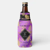 Elegant 6th Amethyst Wedding Anniversary Bottle Cooler