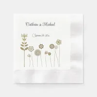 Elegant Timeless Soft Gold Floral Minimalism Napkins