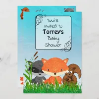 Woodland Creatures Baby Shower Invitation