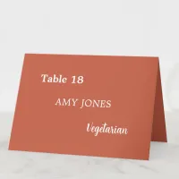 Guest Name Meal Choice Terracotta Place Card