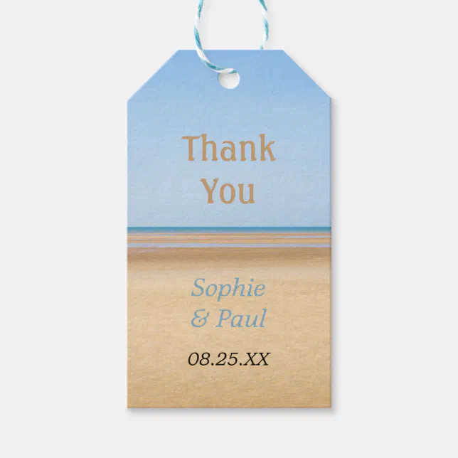 Beach Wedding Favor Thank You Gift Tags