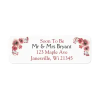 Mauve Coral Flowers Return Address Label