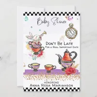 *~* Alice in Wonderland Tea Pot Rabbit Tea Cups Invitation