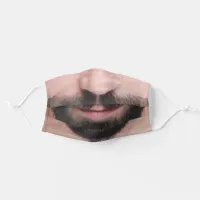 Man with Groomed Black Mustache and Beard, ZFJ Adult Cloth Face Mask
