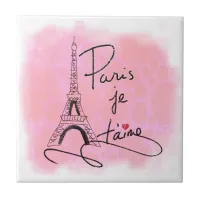 Paris I Love You Pink ID914 Ceramic Tile