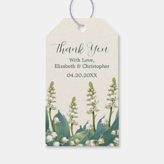 Elegant Lily of the valley Floral Wedding Gift Tags