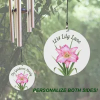 Pink Daylily Flower Personalized Wind Chime