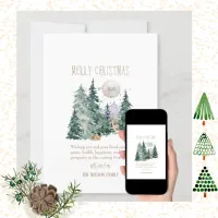 Watercolor Deer Forest Christmas Design