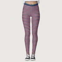 Red White Blue Stars Stripes Pattern Fitness Leggings