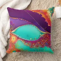 Pretty Abstract Beachy Art Throw Pillow