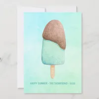 Watercolor Popsicle Summer Family Photo Greeting Holiday Card