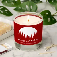 Modern Forest Red & White Merry Christmas Scented Candle