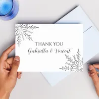 Snowflake Winter Wedding Thank You Notes - Flat