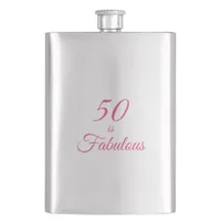 Hot Pink 50 is Fabulous  Flask