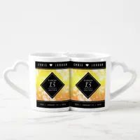 Elegant 13th Citrine Wedding Anniversary Coffee Mug Set