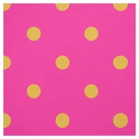 Hot Pink and Marigold Orange Polka Dot Fabric