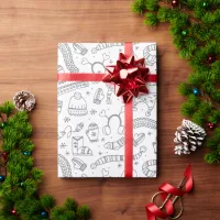 Cozy Clothing Coloring Wrapping Paper