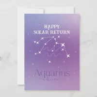 Zodiac Sign Aquarius Lavender Flat Card