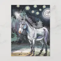 Adorable Donkey Unicorn Postcard