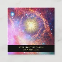 *~* Healing Energy Sun Burst Universe Nebula Stars Square Business Card