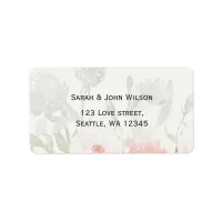 Rose Garden Modern Floral wedding address label