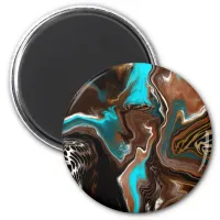 Blue, Brown and Black Abstract Art    Magnet