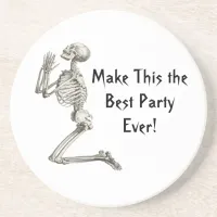 Prayer for Best Party Skeleton Halloween Coaster