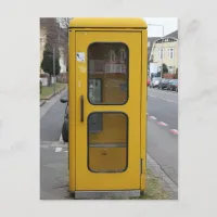 German Yellow Telefonzelle Postcard