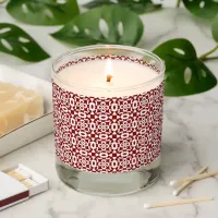 Geometric Pattern Red And White Scented Candle