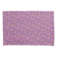 Pretty Pink Purple and Yellow Pansies Pillow Case