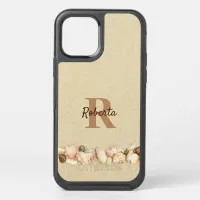 Monogram Beach Sand and Seashells Name OtterBox Symmetry iPhone 12 Case