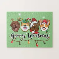 Merry Woofmas Typography Jigsaw Puzzle