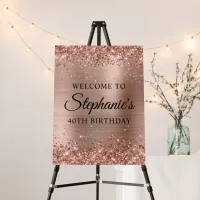 Glittery Rose Gold Foil 40th Birthday Welcome Foam Board