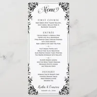 Elegant Wedding or Event Menus (Black)