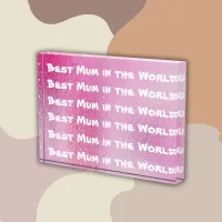 Best Mom in the World Pink & White | Photo Block