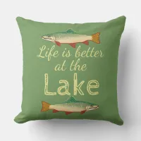 Rainbow Trout | Life is better at the Lake Outdoor Pillow