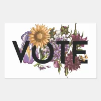 Vintage sunflower Floral Elegant Feminine Go Vote Rectangular Sticker