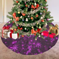 Snowflakes and Deep Purple Background Tree Skirt