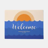 Ocean sunset minimalist scene  doormat