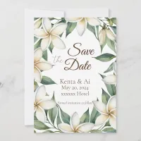 Plumeria Wedding Save the Date Card