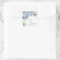 Something Blue Before I Do Hydrangea Bridal Shower Square Sticker