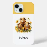 Guinea Pigs Cute Cavy Piggies Whimsical Watercolor iPhone 15 Case