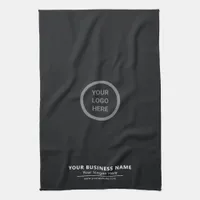 Simple Black Custom Company Logo Business Promo Kitchen Towel