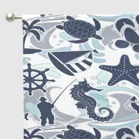 Nautical Beach Pattern Navy ID839 Blackout Curtains