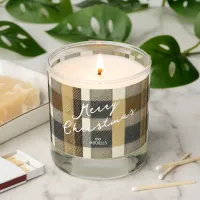 Earth Tones Gold Christmas Pattern#7 ID1009 Scented Candle