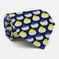 Curling Team Coach, Curling Stones Patterned Neck Tie