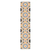 Multicolor Kaleidoscopic Mosaic Moroccan Pattern Short Table Runner