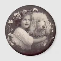 Vintage Girl and Poodle Magnet