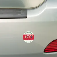 Joy To The World Bright Red Green Merry Christmas Car Magnet