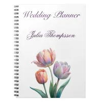 Romantic and Poetic Pastel Tulips Watercolor Notebook